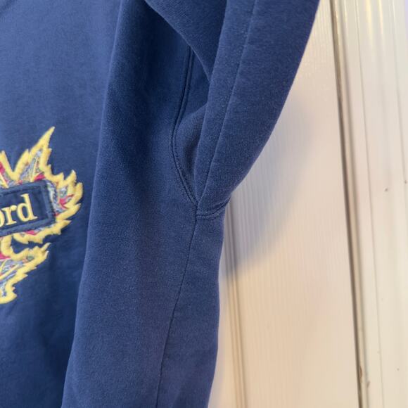 Vintage Stratford Crewneck Sweatshirt No Size Embroidered Navy Blue Gold Red - Picture 6 of 9